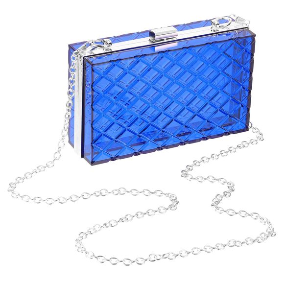 Acrylic Clear Clutch Purses Lattice Evening Handbag Crossbody Bag With :) - Picture 1 of 6